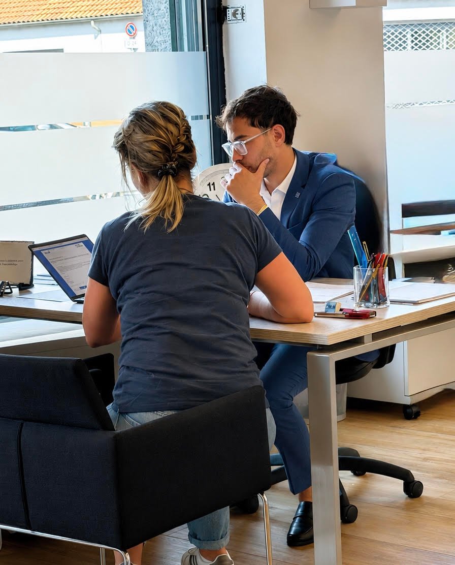 Consulente Kìron Rivoli durante un incontro con una cliente